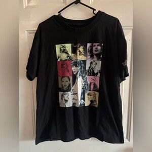 Taylor Swift The Eras Tour Concert T Shirt Black Short Sleeve Women Large Cotton